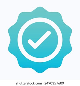 Tick Icon Vector Symbol Icon, Checkmark Isolated. Isolated Gradient Vector Icon.