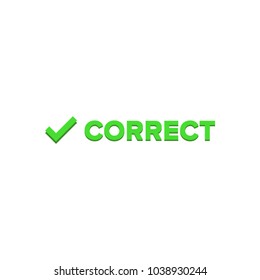 Tick icon vector symbol, green checkmark isolated on white background, checked icon or correct choice sign, check mark or checkbox pictogram