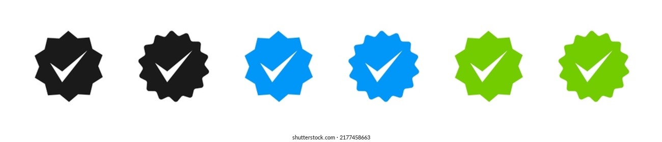 Marque el conjunto de iconos. Juego de iconos de marca de verificación. Colección de marcas de verificación y marcas de verificación.