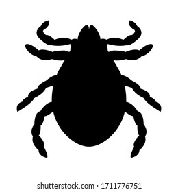 Tick insect icon, danger of bite and encephalitis. Vector stock illustration