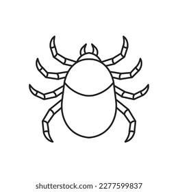 Zick Insektensymbol. Hochwertige schwarze Vektorgrafik.