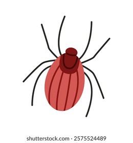 Tick insect icon. Tick or mite insect, health sanitary and encephalitis parasite pest control symbol. Flat vector illustration isolated on white background..