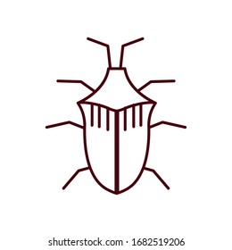 tick insect icon over white background, line style, vector illustration