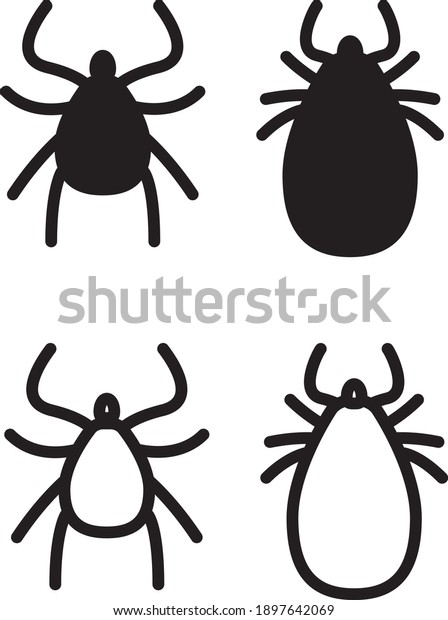 Tick or insect
icon, vector
illustration	