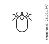 Tick insect line icon. linear style sign for mobile concept and web design. Mite arachnid insect outline vector icon. Symbol, logo illustration. Vector graphics