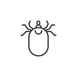 Icône De Ligne D'insecte De Frappe. Signe De Style Linéaire Pour Le Concept Mobile Et Le Web Design. Icône Vectorielle Contour D'un Insecte Arachnide D'acarien. Symbole, Illustration Logo. Images Vectorielles