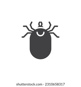 Marque el icono del vector del insecto. signo plano relleno para concepto móvil y diseño web. Icono de glifo de insectos arácnidos. Símbolo, ilustración del logotipo. Gráficos vectoriales