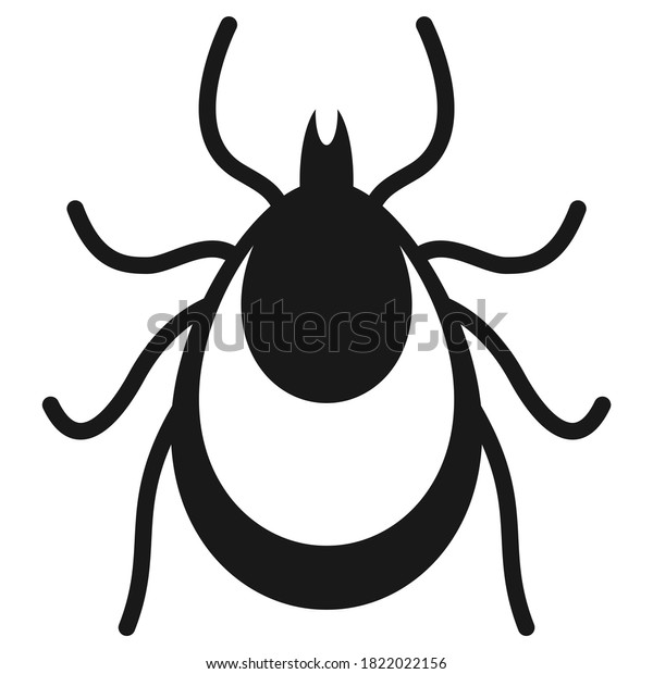 Tick\
insect vector icon isolated on white\
background