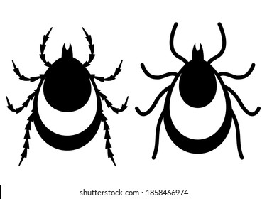 Tick insect vector icons isolated on white background