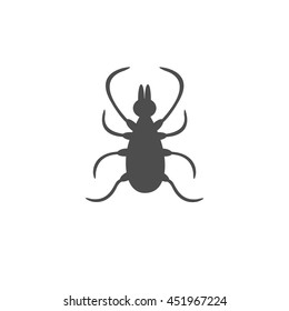 Tick insect. White background. Isolated. Flat design. Vector illustration