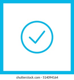 Tick isolated linear icon for websites minimalistic flat design