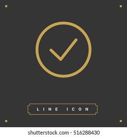 Tick isolated linear icon for websites minimalistic flat design
