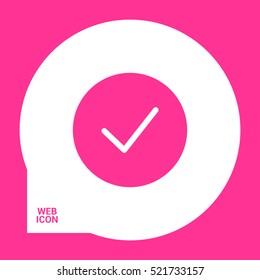Tick isolated linear icon for websites minimalistic flat design