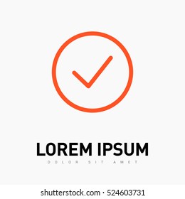 Tick isolated linear icon for websites minimalistic flat design