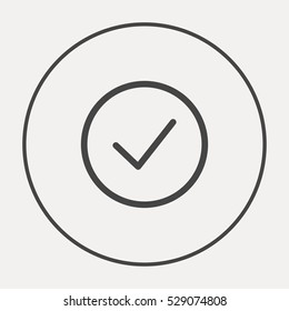 Tick isolated linear icon for websites minimalistic flat design