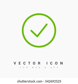 Tick isolated linear icon for websites minimalistic flat design