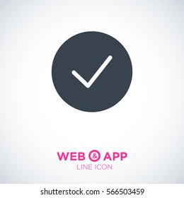 Tick isolated linear icon for websites minimalistic flat design