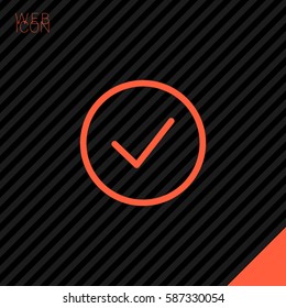Tick isolated linear icon for websites minimalistic flat design