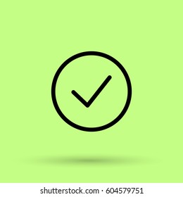 Tick isolated linear icon for websites minimalistic flat design