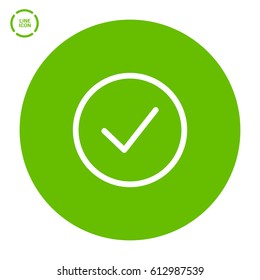Tick isolated linear icon for websites minimalistic flat design