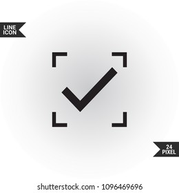 Tick isolated minimal vector icon. Checkbox flat line icon for websites and mobile minimalistic flat design.