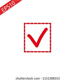 Tick isolated minimal vector icon. Checkbox flat line icon for websites and mobile minimalistic flat design.eps 10