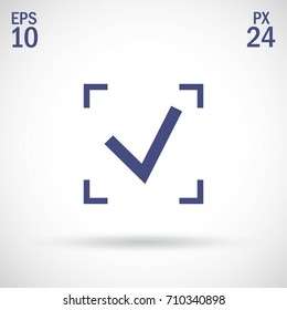 Tick isolated minimal vector icon. Checkbox flat line icon for websites and mobile minimalistic flat design.
