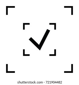 Tick isolated minimal vector icon. Checkbox flat line icon for websites and mobile minimalistic flat design.