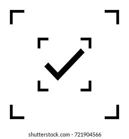 Tick isolated minimal vector icon. Checkbox flat line icon for websites and mobile minimalistic flat design.