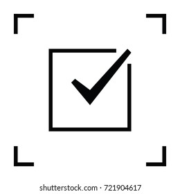 Tick isolated minimal vector icon. Checkbox flat line icon for websites and mobile minimalistic flat design.