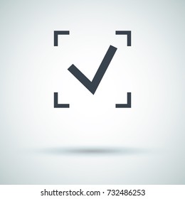 Tick isolated minimal vector icon. Checkbox flat line icon for websites and mobile minimalistic flat design.