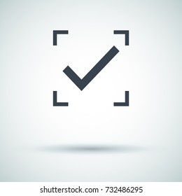 Tick isolated minimal vector icon. Checkbox flat line icon for websites and mobile minimalistic flat design.