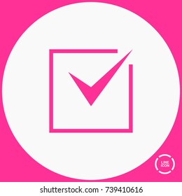 Tick isolated minimal vector icon. Checkbox flat line icon for websites and mobile minimalistic flat design.
