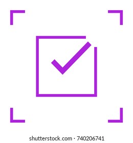 Tick isolated minimal vector icon. Checkbox flat line icon for websites and mobile minimalistic flat design.