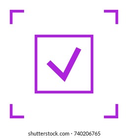 Tick isolated minimal vector icon. Checkbox flat line icon for websites and mobile minimalistic flat design.