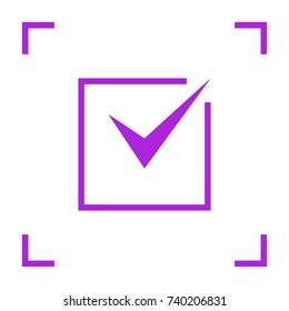 Tick isolated minimal vector icon. Checkbox flat line icon for websites and mobile minimalistic flat design.
