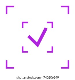 Tick isolated minimal vector icon. Checkbox flat line icon for websites and mobile minimalistic flat design.
