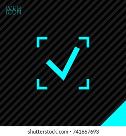 Tick isolated minimal vector icon. Checkbox flat line icon for websites and mobile minimalistic flat design.
