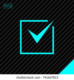 Tick isolated minimal vector icon. Checkbox flat line icon for websites and mobile minimalistic flat design.