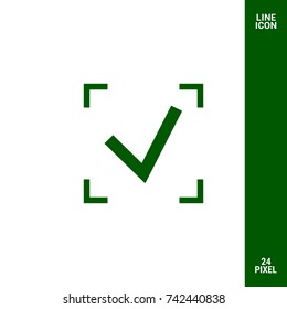 Tick isolated minimal vector icon. Checkbox flat line icon for websites and mobile minimalistic flat design.
