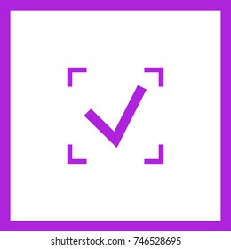 Tick isolated minimal vector icon. Checkbox flat line icon for websites and mobile minimalistic flat design.
