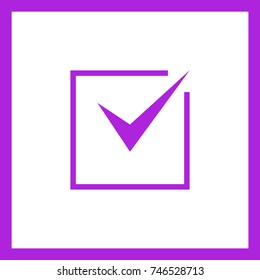 Tick isolated minimal vector icon. Checkbox flat line icon for websites and mobile minimalistic flat design.

