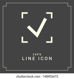 Tick isolated minimal vector icon. Checkbox flat line icon for websites and mobile minimalistic flat design.