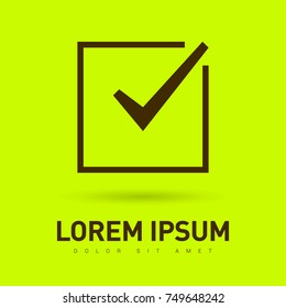 Tick isolated minimal vector icon. Checkbox flat line icon for websites and mobile minimalistic flat design.