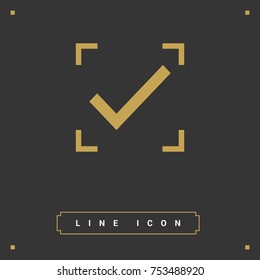 Tick isolated minimal vector icon. Checkbox flat line icon for websites and mobile minimalistic flat design.
