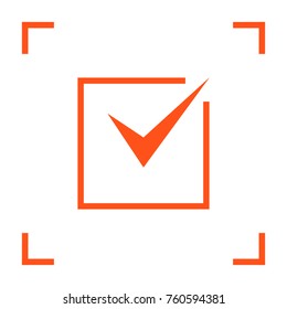 Tick isolated minimal vector icon. Checkbox flat line icon for websites and mobile minimalistic flat design.
