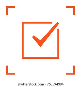 Tick isolated minimal vector icon. Checkbox flat line icon for websites and mobile minimalistic flat design.