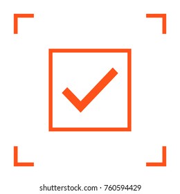 Tick isolated minimal vector icon. Checkbox flat line icon for websites and mobile minimalistic flat design.