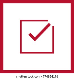 Tick isolated minimal vector icon. Checkbox flat line icon for websites and mobile minimalistic flat design.