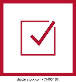 Tick isolated minimal vector icon. Checkbox flat line icon for websites and mobile minimalistic flat design.
